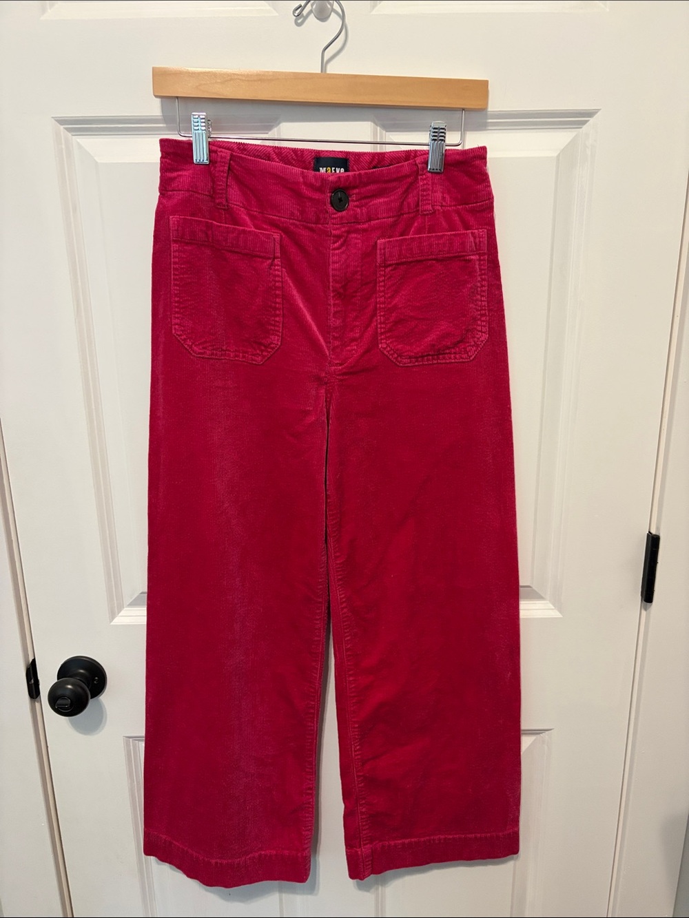Anthropologie Wide-Leg Corduroy Pants in Bright Pink